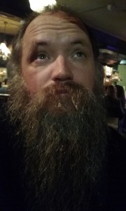 Contemplating life, with ale-foam in the beard..