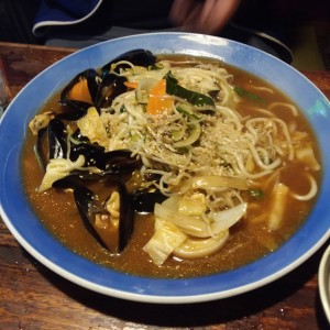 Seafood, seafood, seafood, and something tasty