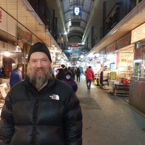 Picking out our ingredients at the street market