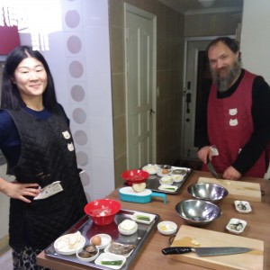 Prepping the bulgogi marinade