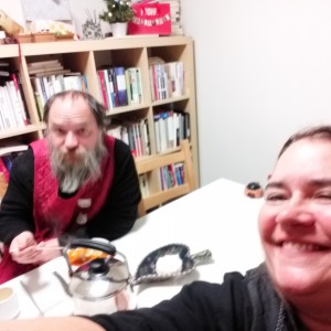 Blury selfie, eating the stew