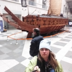 Side view of the armored "Turtle Boat"