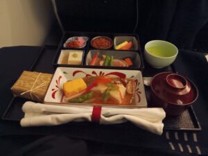 Japanese breakfast was served before landing